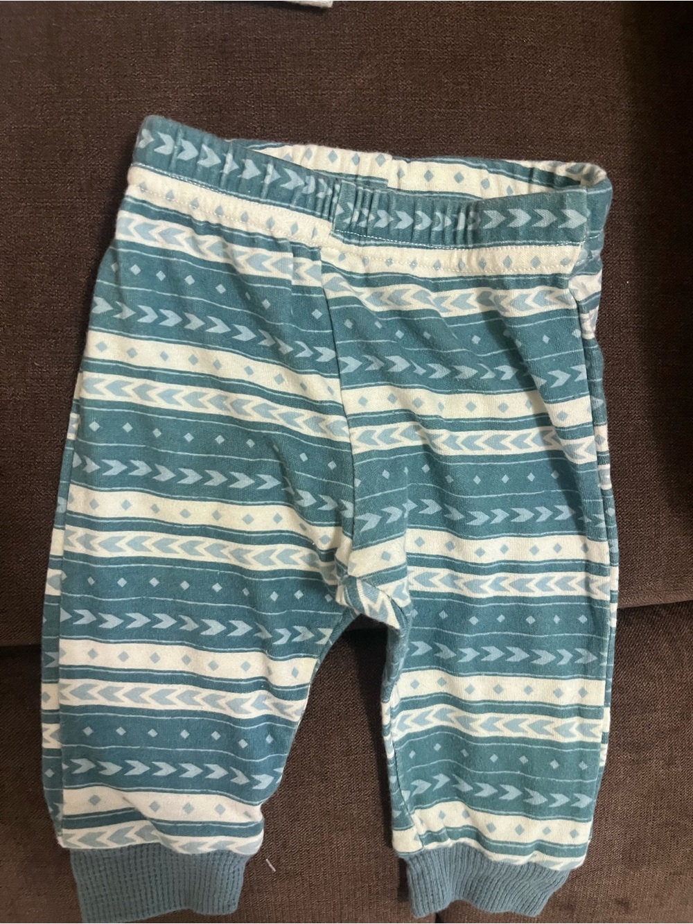 Tahari Teal & Cream Striped Baby Joggers